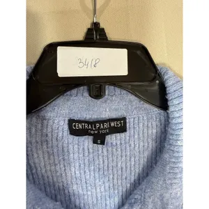 Central Park West Millie Oversized blue Polo Sweater Small thumbnail 2