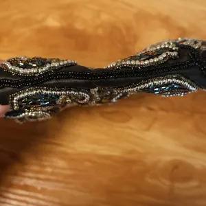 Vintage 90s Y2K Fashion Express Beaded Kiss Lock Clutch Womens Black Evening thumbnail 9