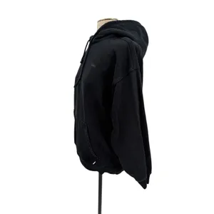 Aritzia TNA Cozy Fleece Hoodie Black Pullover Kangaroo Pocket Oversized Large‎ thumbnail 4