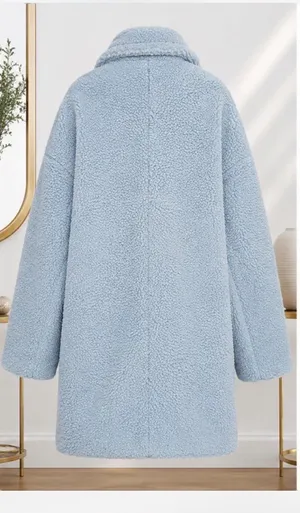 PrettyLittleThing Light Blue Teddy Bear Coat - Size US 10 / UK 14 🧥✨ thumbnail 5