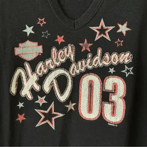 Vintage 2003 Harley Davidson stars baby tank top grommet short sleeve muscle y2k thumbnail 7