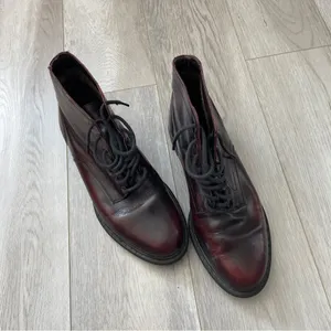 Vintage Leather Boots lace up ankle womens Brown (size 7) classic heritage work thumbnail 2