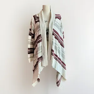 Torrid Cardigan Sweater Duster Women's size 2 2X Striped Open Draped Waterfall thumbnail 3