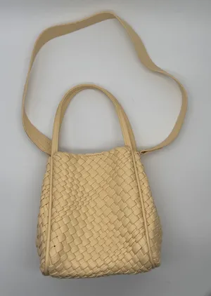 Anthropologie Hollace Mini Tote Woven Bucket Bag Womens Small thumbnail 1
