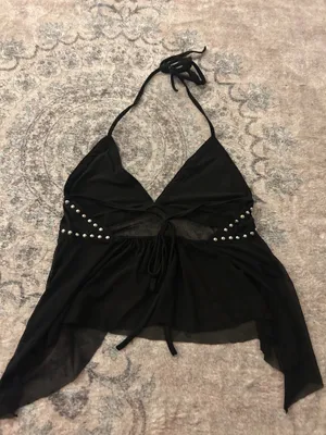 Black Y2K studded Top thumbnail 5