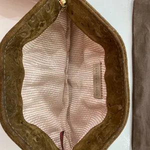 Lauren Merkin Brown Suede Leather Cutout Design Clutch w/Dustbag thumbnail 3