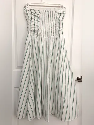 WAYF Green Stripes Convertible Strapless Dress NWT Small thumbnail 2