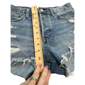 Aritzia Denim Forum Jean Shorts 26 Blue Cut Offs‎ Ex Boyfriend Midi Button #R8-3 thumbnail 7
