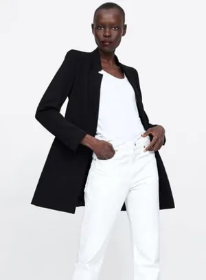 Zara Outerwear Inverted Lapel Frock Coat Blazer BLACK NEW thumbnail 3