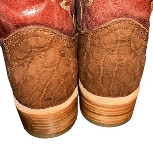 Corral Brown/Red Cowboy Leather Pull on Boots(Size 8.5) thumbnail 5