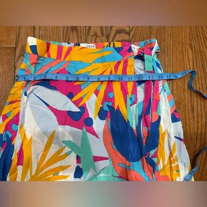 J. Crew Colorful Leaf Print A-Line Skirt thumbnail 8