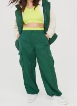 Offline‎ by Aerie Move It Cargo Track Jogger Pants Dark Green Active Casual XS thumbnail 1