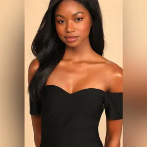 Lulus How Much I Care Black Off-the-Shoulder Midi Dress thumbnail 3