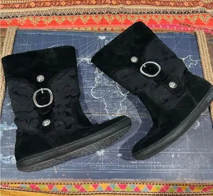 Coach Meyer Signature Suede Winter Boots – Black – Size 6 thumbnail 1