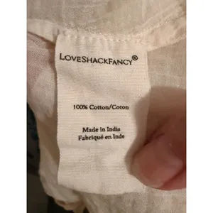 LoveShackFancy Capri Midi Dress- Size L Blue‎ Multi 3/4 Sleeves Smocked Waist thumbnail 8