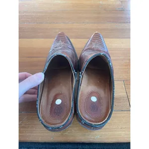 Ariat 8 Women's Clogs‎ Mules Brown Leather Desert Star Block Heel Lizard Western thumbnail 10