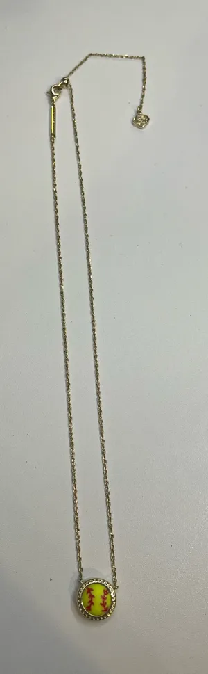 Kendra Scott Gold Softball Necklace thumbnail 1