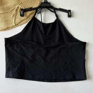 NEW BP halter Crop Top black off Back 1X Boho summer thumbnail 7