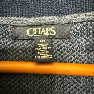 CHAPS Shawl Collar Cardigan Sweater Pine Lodge Southwestern Aztec – Blue Size L thumbnail 2