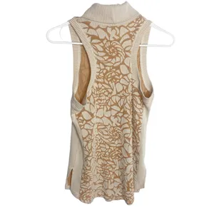 ANTHROPOLOGIE MEADOW RUE IVORY BLUSH SLEEVELESS TURTLENECK RIBBED TOP Sz S m thumbnail 7