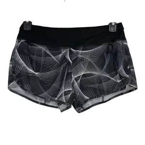 Nike Dri Fit Running Shorts Womens‎ Size Small Black White Geometric Print thumbnail 9