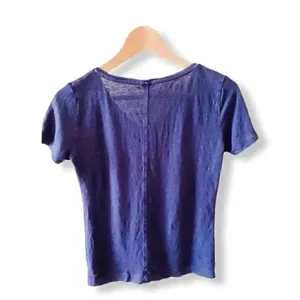 Ann Taylor Navy Short Sleeves Women Tee Sz XS thumbnail 2