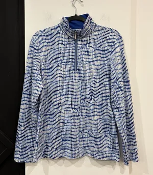 Tail White Label Women’s Abstract Longsleeve Quarter Zip Large Tennis Golf thumbnail 1