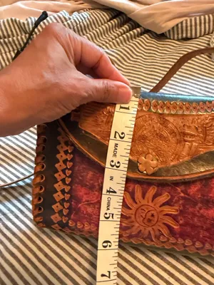 Hand tooled leather purse Brown thumbnail 5
