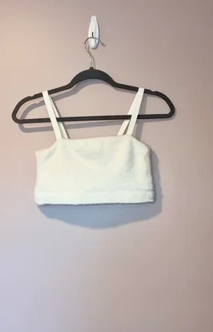 New Gymshark X Whitney Simmons Bandeau Fuzzy Crop Top Bra thumbnail 2