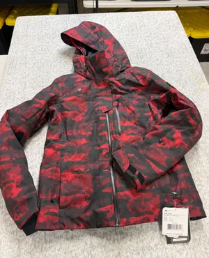 Obermeyer Jette Jacket Womens 10 Red‎ Sky Camo Insulated Ski Snowboard 11191 NEW thumbnail 1