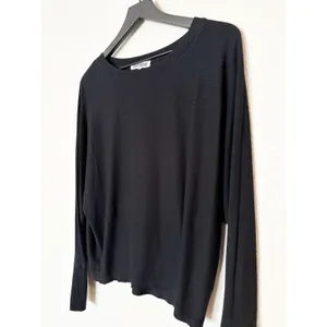 Joah Brown Black Ribbed Long Sleeve Slouchy‎ Top One Size OS thumbnail 4