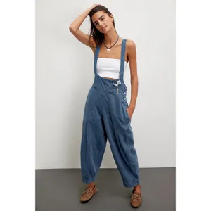 Free People We The Free Felix Tapered Overalls Blue Size XS NWOT $148 retail thumbnail 4