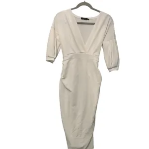 Boohoo Womens Dress White Surplice V-Neck Tie Waist Midi Size 8 thumbnail 4