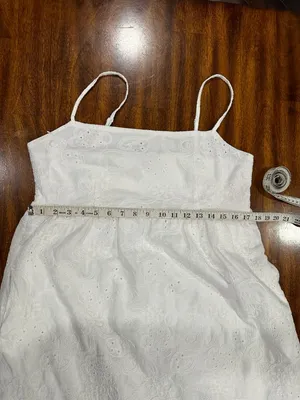 Nanette Lepore White‎ Sleeveless Embroidered Dress With Pockets- Size 14. thumbnail 6
