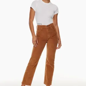 ARITZIA The Denim Forum Straight Corduroy High Waisted Tan Pants thumbnail 3