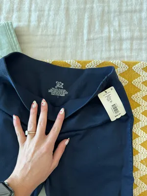 Boutique Navy Leggings With Patterned Bottoms thumbnail 4