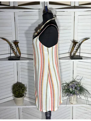Vintage Y2K RipCurl babydoll mini dress striped festival boho coastal cowgirl S thumbnail 4