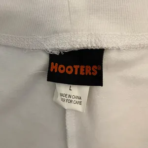 B9 New HOOTERS Capri Sweatpants Cotton Soft Stretchy Warm White/Pink Size Large thumbnail 4