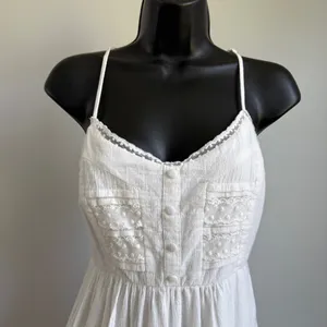 Princess Polly Boho Dainty Coastal Babydoll Ethereal Tiered Mini Dress‎ 10 White thumbnail 2
