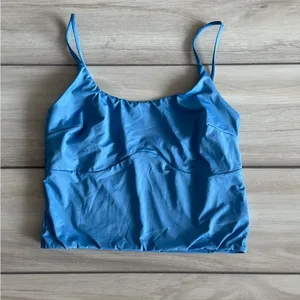 ASOS Design Long Line Tankini Bikini Top Blue Size 8 NWT thumbnail 4