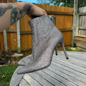 Steve‎ Madden Carey Silver rainbow Glitter Ankle-High boots size 8.5 thumbnail 4