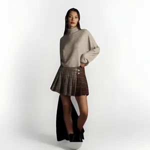 Pilcro Anthropologie‎ Mock Neck Cropped Ribbed Sweater Heather Gray XXS Batwing thumbnail 2