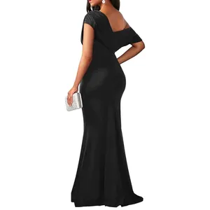 Elegant Sleeveless Off Shoulder Bodycon Long Formal Dress XL thumbnail 2