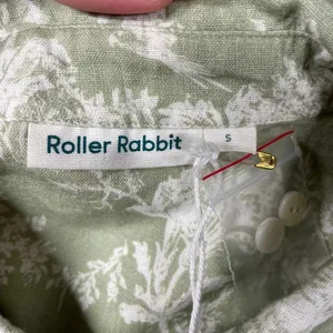 Roller Rabbit Caxias Darya Dress‎ Sage Green White Floral Size Small thumbnail 8