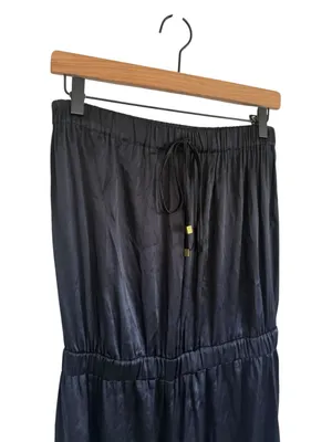 ALEXIS Strapless Silk Black Wide Leg Jumpsuit thumbnail 3