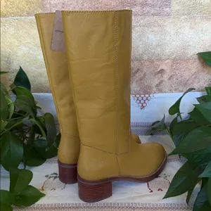 NEW Frye Women’s Camryn Leather Tall Pull-On Banana Knee-High Heel Boots Size 10 thumbnail 12
