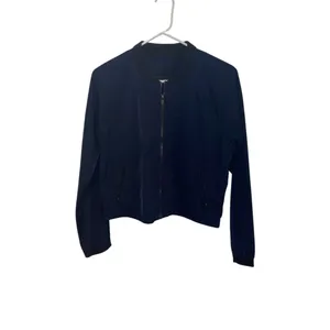 Athleta Activewear lightweight blue Black Bomber Jacket zip dri fit Athleisure thumbnail 2