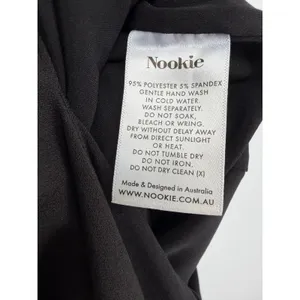Nookie One Shoulder Gown Maxi Dress M Black High Slit Formal Prom Homecoming thumbnail 16