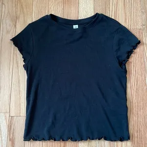 BP Shirt Womens Small Black Crop Top Tee Short Sleeve Cotton Ladies thumbnail 1