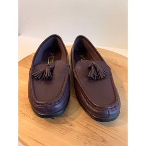 Purple Genuine Leather Tassel Loafer Slip on Shoe Size Women's 5 Deadstock NEW thumbnail 3